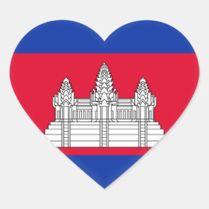 Cambodia Flag Herz-Aufkleber