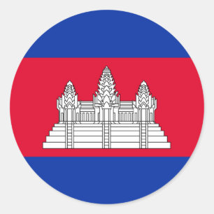Cambodia Flag Runder Aufkleber