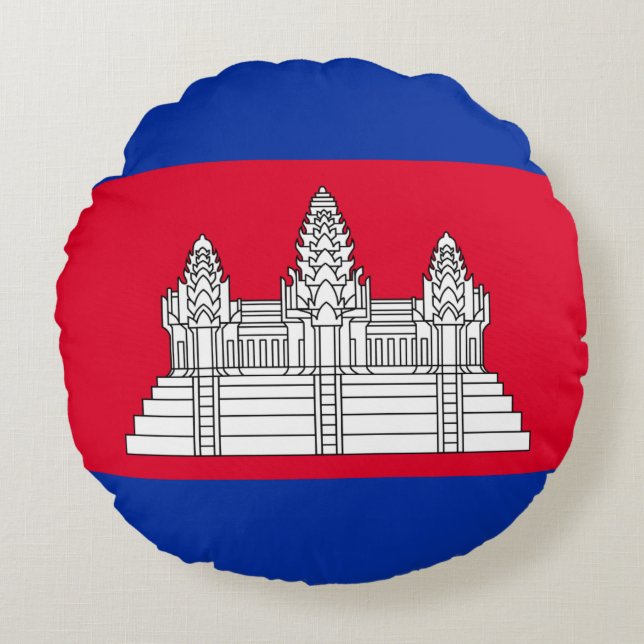 Cambodia Flag Rundes Kissen (Vorderseite)