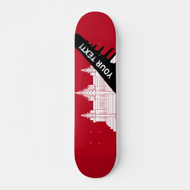 Cambodia Flag Skateboard (Vorne)