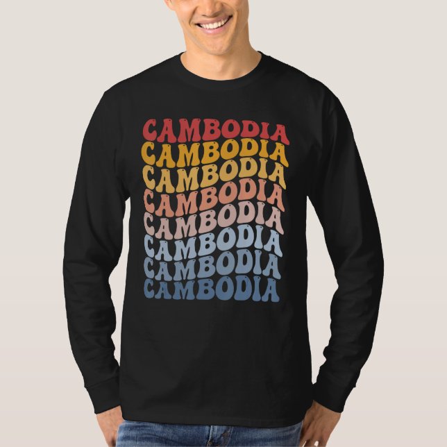 Cambodia Groovy Retro Cambodian T-Shirt (Vorderseite)