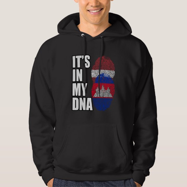 Cambodian And Latvian Mix DNA Heritage Flag Hoodie (Vorderseite)