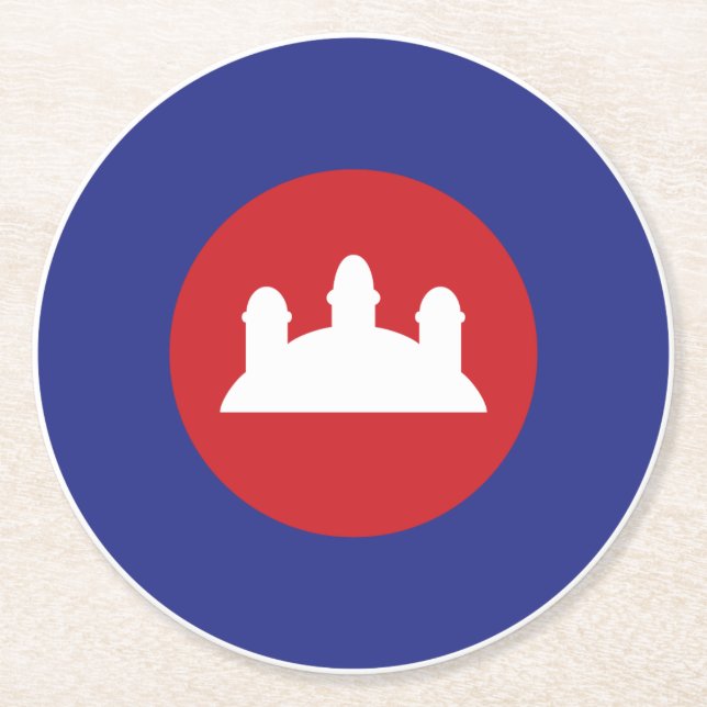 Cambodian Roundel Runder Pappuntersetzer (Vorderseite)