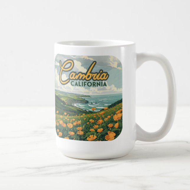Cambria California Poppies Blume Pazifikküste Kaffeetasse (Rechts)
