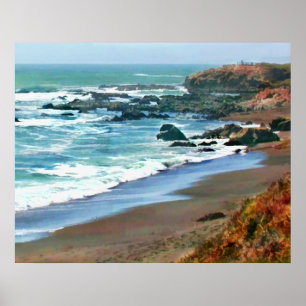 Cambria California Shoreline im Fall Poster