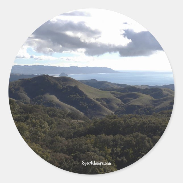 Cambria Hügel Runder Aufkleber (Vorderseite)