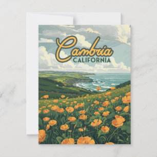 Cambria Kalifornien Mohn Pacific Coast Karte