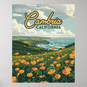 Cambria Kalifornien Mohnblumen Pazifikküste Poster