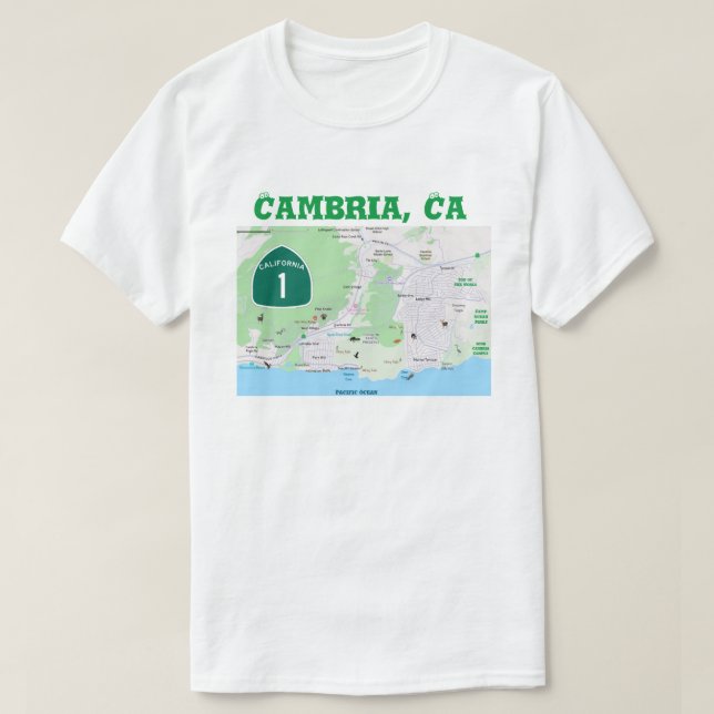 Cambria SLO Place Names T-Shirt (Design vorne)