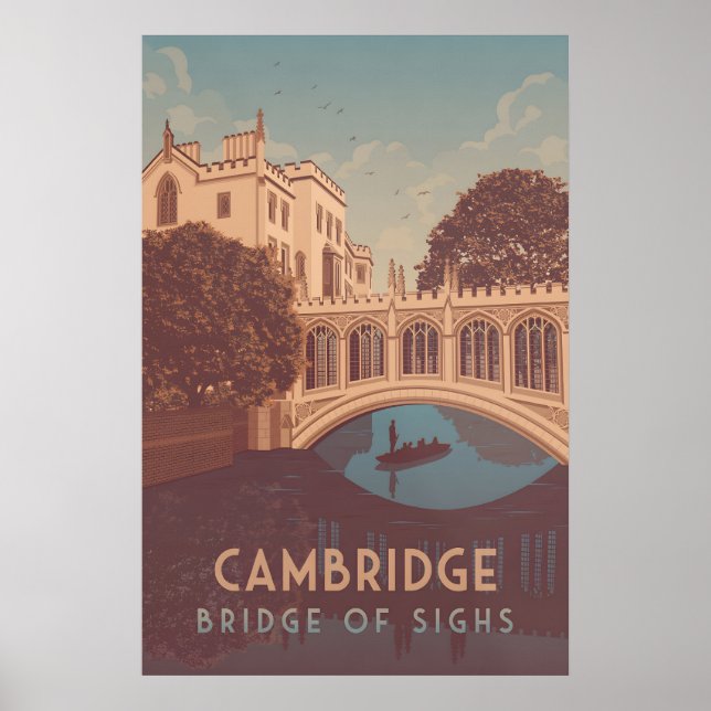 Cambridge Bridge of Sighs Reiseplakat Poster (Vorne)