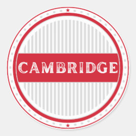 Cambridge City Pride Emblem – Englische Identität Runder Aufkleber