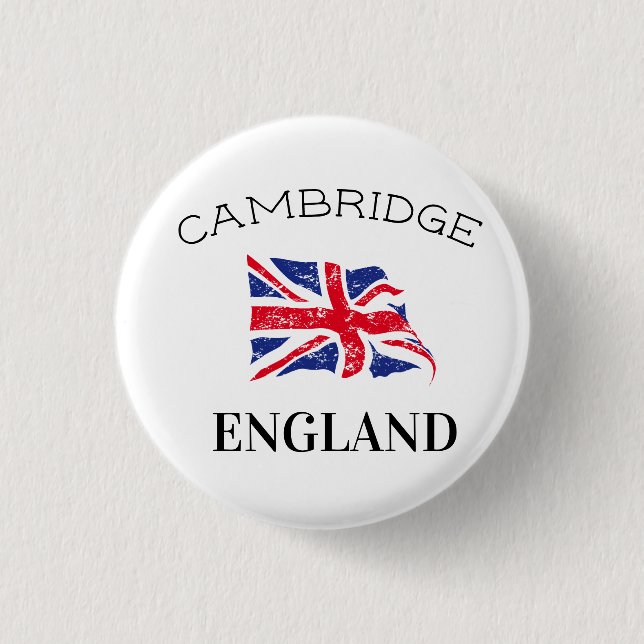 Cambridge England Britische Flagge Button (Vorderseite)