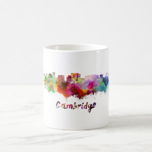 Cambridge MA skyline im Watercolor Kaffeetasse