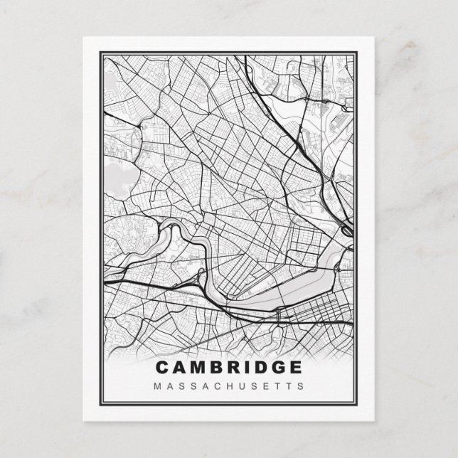 Cambridge Map Feiertagspostkarte (Vorderseite)