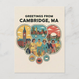 Cambridge Massachusetts 1950er Jahre Retro-Reise Postkarte