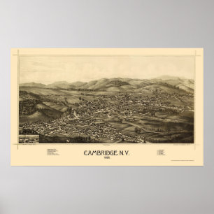 Cambridge, NY Panoramic Map - 1886 Poster
