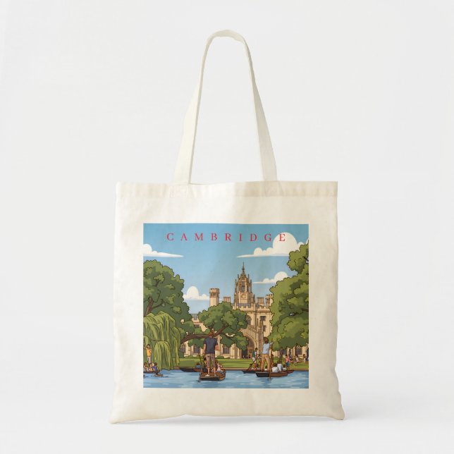 Cambridge river Cam view tote bag Tragetasche (Vorne)