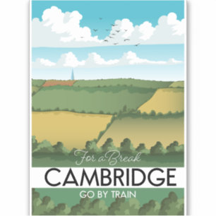 Cambridge Train Travel Poster Aufkleber
