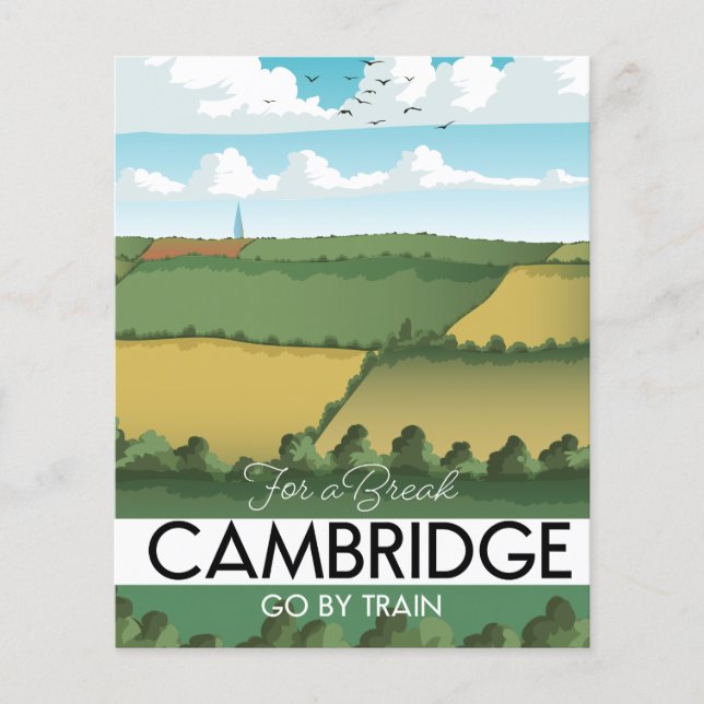 Cambridge Train Travel Poster Magnet (Vorderseite)