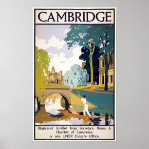 Cambridge Vintage Travel Poster Zurück