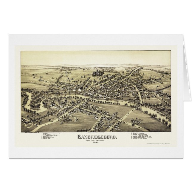 Cambridgeboro, panoramische Karte PAs - 1895 (Vorderseite (Horizontal))