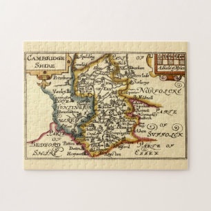 Cambridgeshire Landkreis England Alte antike Karte Puzzle