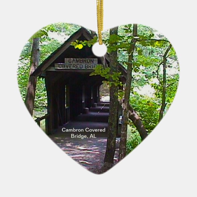 Cambron Covered Bridge, Madison Landkreis, Alabama Keramik Ornament (Vorne)