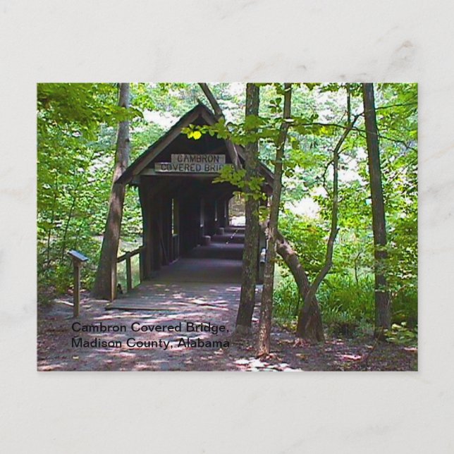 Cambron Covered Bridge, Madison Landkreis, Alabama Postkarte (Vorderseite)