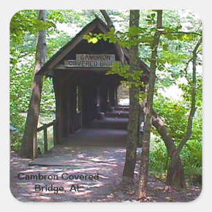 Cambron Covered Bridge, Madison Landkreis, Alabama Quadratischer Aufkleber