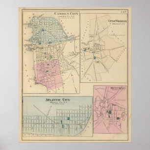 Camden, Atlantic City, Woodbury, Mt-Stechpalme Poster