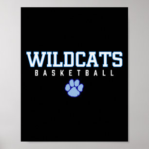 Camden County Wildcats Logo Sketll Hs 1  Poster