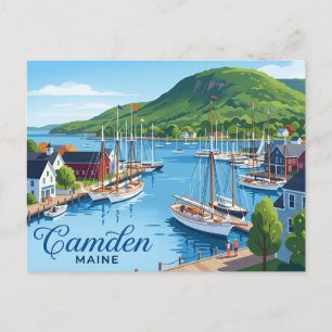 Camden Harbor USA Postkarte