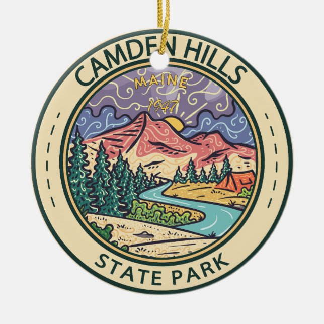 Camden Hills Staat Park Maine Abzeichen Keramik Ornament (Vorne)