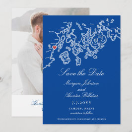 Camden Maine Map Elegant Navy Wedding Save The Date