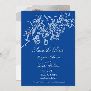 Camden Maine Map Elegant Navy Wedding Save The Date