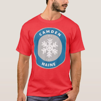 Camden Maine ME Winter Snowflake Abzeichen Souven T-Shirt
