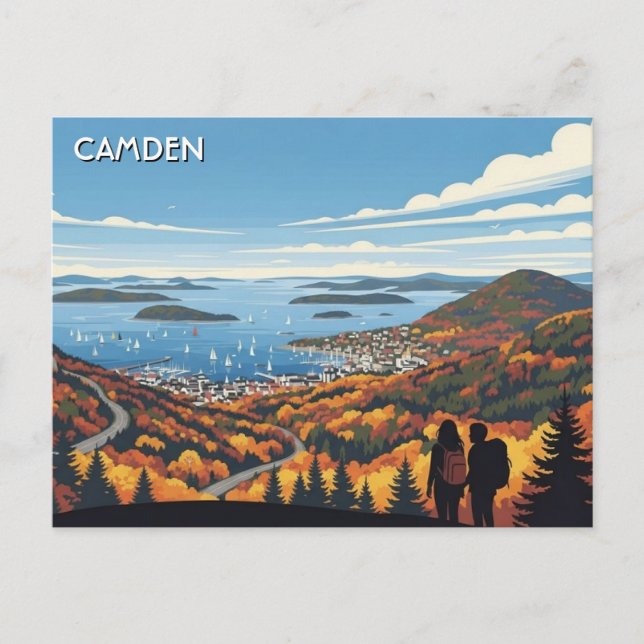 Camden Maine Reise Postkarte (Vorderseite)