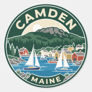 Camden Maine Runder Aufkleber