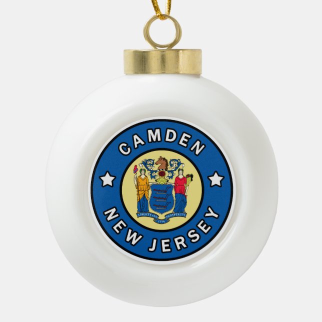 Camden New Jersey Keramik Kugel-Ornament (Vorderseite)
