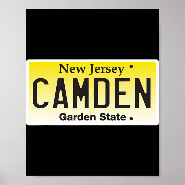 Camden New Jersey Nj Hometown License Plate Graphi Poster (Vorne)
