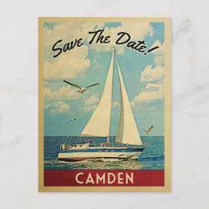Camden Save the Date Sailboat Nautical Ankündigungspostkarte