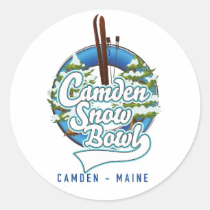 Camden Snow Bowl Ski Logo. Runder Aufkleber