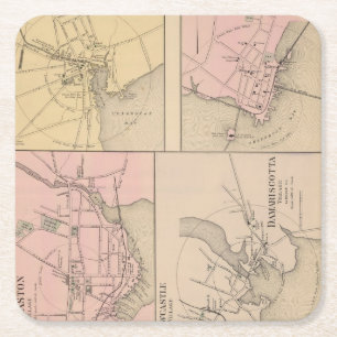 Camden, Wiscasset, Damariscotta, Newcastle Rechteckiger Pappuntersetzer