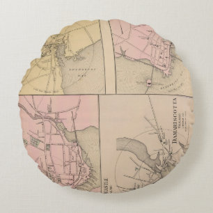 Camden, Wiscasset, Damariscotta, Newcastle Rundes Kissen