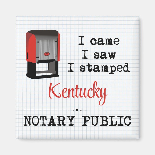 Came Saw gestempelte Notar Public Kentucky Magnet (Vorne)