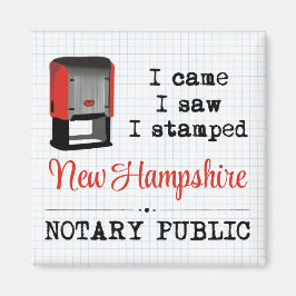 Came Saw gestempelte Notary Public New Hampshire Magnet