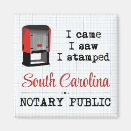 Came Saw gestempelte Notary Public South Carolina Magnet