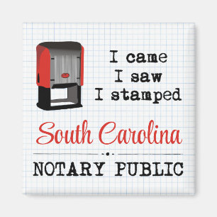 Came Saw gestempelte Notary Public South Carolina Magnet