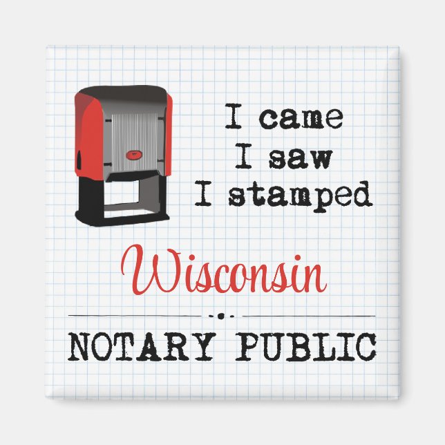 Came Saw gestempelte Notary Public Wisconsin Magnet (Vorne)
