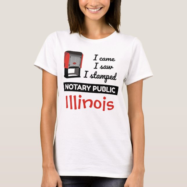 Came Saw Stamps Notary Public Briefmarken Illinois T-Shirt (Vorderseite)